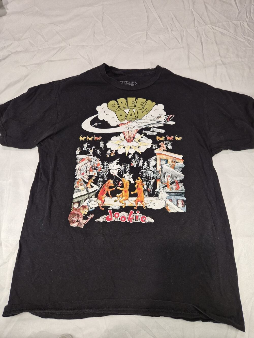 Green Day Dookie Band Tee Black T Shirt Size Medium Punk